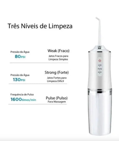 Irrigador oral portátil con chorro