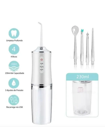Irrigador oral portátil con chorro
